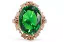 Style vintage Anneau Émeraude Or rose 14 carats vintage d'origine vrc043r